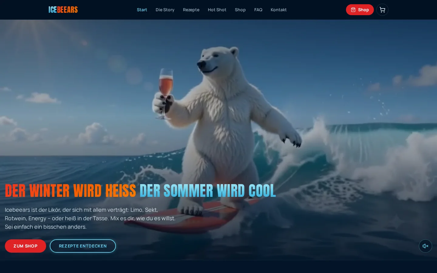 Screenshot of the Icebeears website